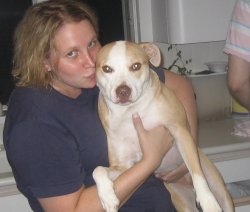 Amy Calmann and pit bull