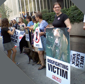 PETA protest outside NFL